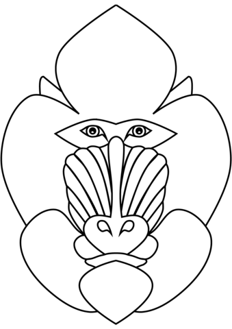 Mandrill Head Coloring Page